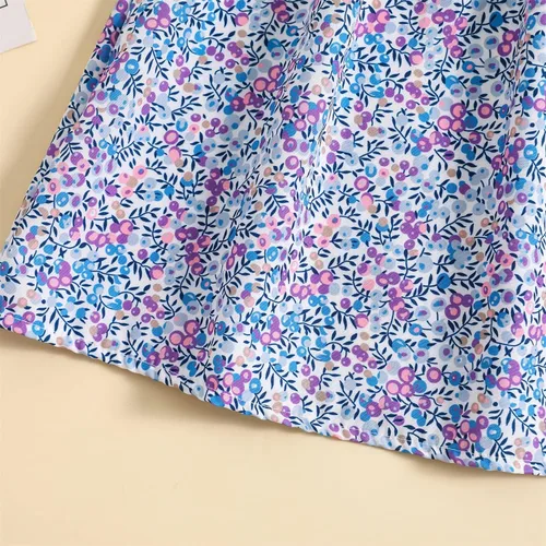 Miniatura 7 de MODNTOGA Vestido de verano floral para niña, manga con volantes, estampado de flores silvestres, vestido de playa para niña, vestido de princesa