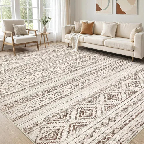 Miniatura 37 de Alfombra grande para sala de estar de 5 x 7: Alfombras marroquíes bohemias, suaves, lavables a máquina, para dormitorio, debajo de la mesa
