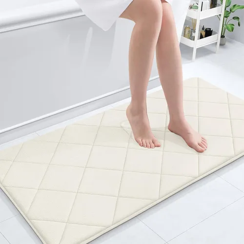 Miniatura 9 de OLANLY Tapete de baño de espuma viscoelástica de 24 x 16 pulgadas, ultra suave y absorbente, lavable a máquina, cómodo tapete de baño para suelo