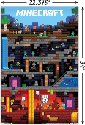 Miniatura 3 de Trends International Minecraft - Póster de pared Worldly, 22.375 x 34 pulgadas, versión sin marco