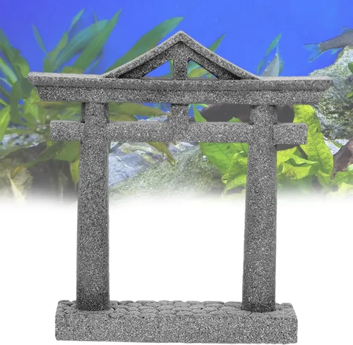 Miniatura 8 de livelyfish Decoración de pecera de puerta sintoísta japonesa Torii, estatua asiática de acuario, estatua asiática, santuario de Japón, puente