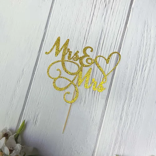 Miniatura 5 de Decoración para tartas de la señora y la señora, decoración para tartas de boda y aniversario, homosexuales y lesbianas, unión matrimonial LGBT