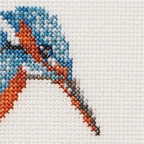 Miniatura 2 de Thea Gouverneur - Kit de punto de cruz contado, martín pescador, Aida, 14 unidades, kit de bordado para adultos, hilos de bordado DMC y otros
