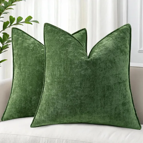 Miniatura 29 de decorUhome - Fundas de Cojín para Sofá 16x16 pulgadas Set de 2, Decorativas Suaves Euro Neutras de Felpilla con Diseño Elegante, Aqua Haze