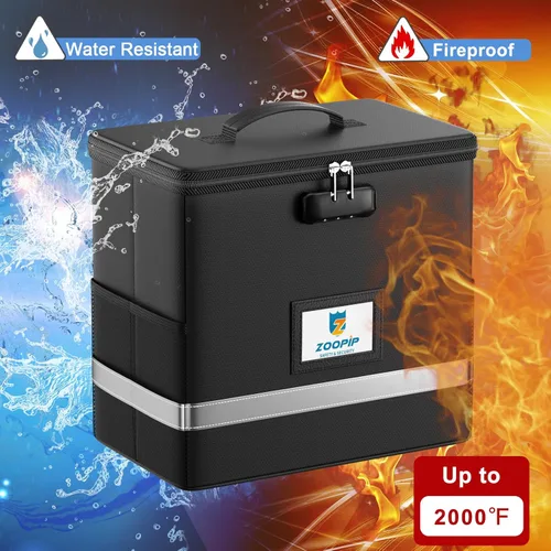 Miniatura 2 de Caja de archivos ignífuga con cerradura, organizador de almacenamiento de caja de documentos, adecuado para colgar carpetas de archivos