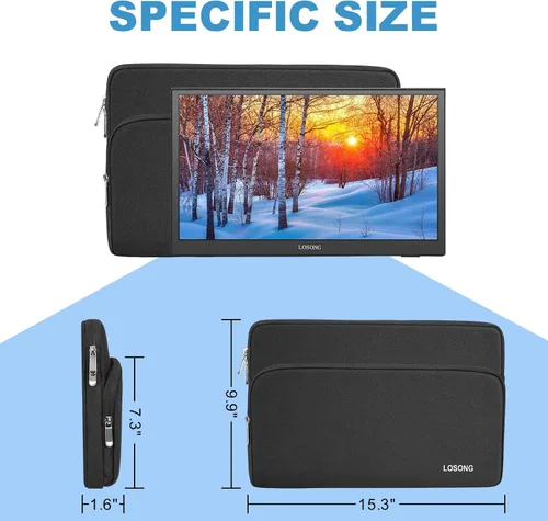 Miniatura 5 de Funda para monitor portátil de 15.6 pulgadas, bolsa protectora de almacenamiento, bolsa de exhibición con bolsillo para accesorios para monitor