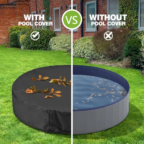 Miniatura 2 de Niubya Cubierta redonda para piscina para perros, cubierta plegable para piscina para mascotas, impermeable, a prueba de polvo y lavable, con diseño