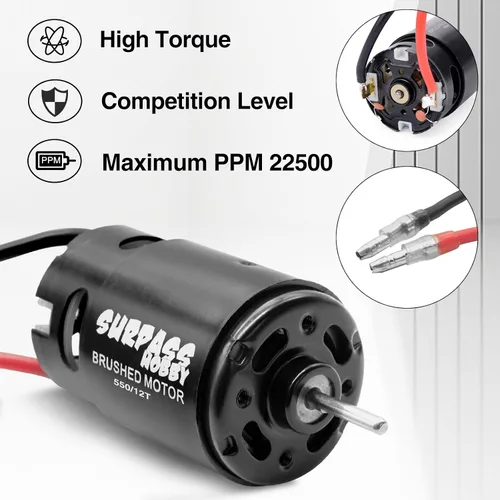 Miniatura 3 de OGRC 550 12T Motor cepillado 80A ESC Set con adaptador convertidor T-XT60 para 1/10 RC Truck Car Traxxas Slash 2WD 4 × 4 Arrma Granite Senton Typhon