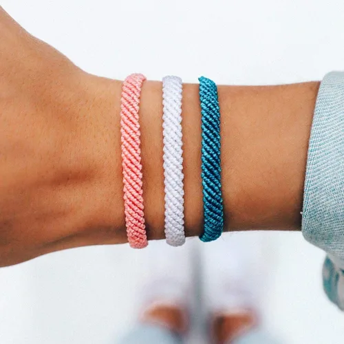 Miniatura 3 de Pura Vida Pulsera tejida media plana, impermeable, banda ajustable