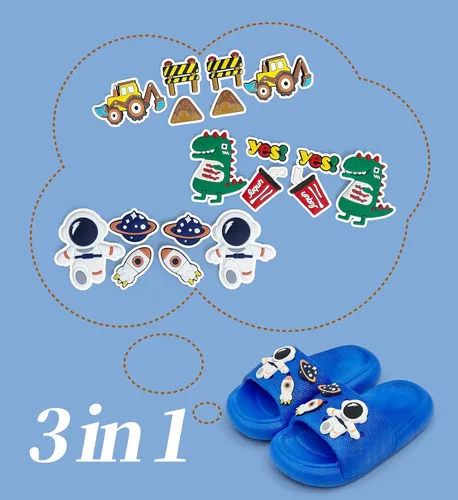 Miniatura 5 de TEMPRUN Pantuflas para niños y niñas, bonitas sandalias de dibujos animados con puntera abierta, sandalias de ducha compactas, zapatos de playa