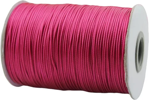 Miniatura 26 de Cordón de poliéster encerado para hacer joyas, cuerda encerada con carrete para hilo de bricolaje (rojo, 0.020 in (150 yardas))