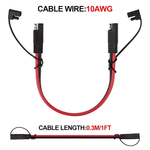 Miniatura 4 de iGreely Cable de Extensión SAE 10AWG SAE a SAE Arnés de Cables de Desconexión Rápida Conector SAE para Panel Solar Cargador de Batería Motocicleta