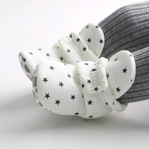 Miniatura 4 de HsdsBebe Unisex Newborn Baby Cotton Booties Non-Slip Sole for Toddler Boys Girls Infant Winter Warm Fleece Cozy Socks Shoes