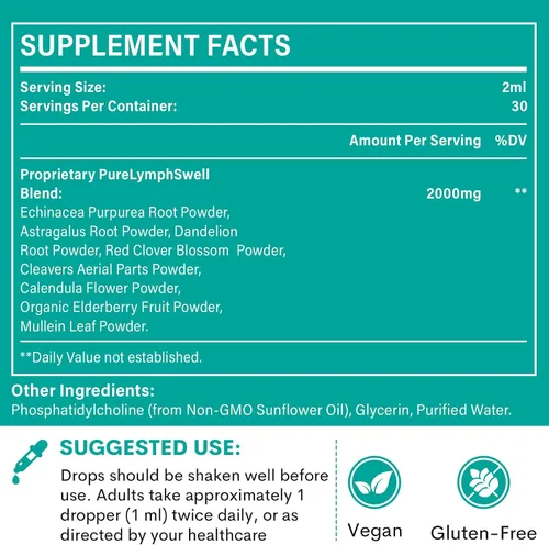 Miniatura 7 de Gotas de drenaje linfático liposomal de 2000 mg - Sistema linfático y apoyo inmunológico - Apoyo al equilibrio de líquidos - Suplementos