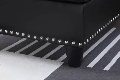 Miniatura 5 de Livavege Sofá modular de piel sintética con diván, otomana de almacenamiento, 2 portavasos y almohadas, sofás tapizados de 6 plazas en forma de L