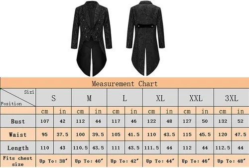 Miniatura 3 de ZNZHKR Chaqueta gótica steampunk para hombre, uniforme medieval victoriano, abrigo de Halloween