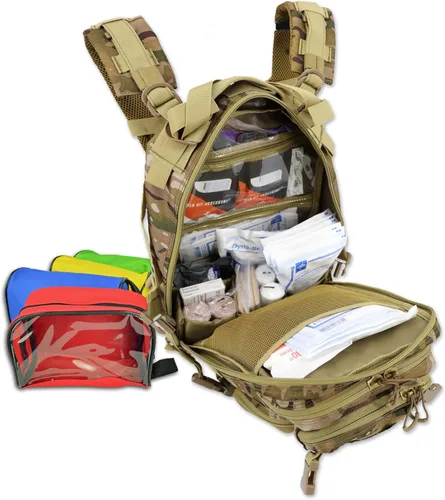 Miniatura 2 de Lightning X Stocked EMS/EMT - Mochila médica de primeros auxilios para trauma y sangrado + kit + bolsas (camuflaje)
