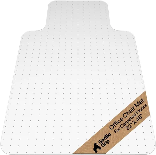 Miniatura 17 de GORILLA GRIP Tapete transparente antideslizante para silla de oficina para suelos de madera dura, 36 x 48 pulgadas, deslizamiento suave debajo