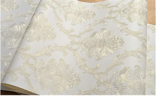 TAOGIFT Papel pintado victoriano de damasco en relieve para despegar y pegar, mural para pared, para dormitorio, baño, sala de estar, decoración del