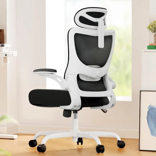Miniatura 15 de Marsail Silla ergonómica de oficina, silla de escritorio, silla de juegos con soporte lumbar ajustable en altura, reposabrazos ajustable y Oscuro