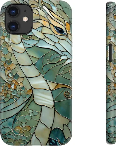 Miniatura 114 de LUHOURI Funda para iPhone 12 Mini, compatible con carga inalámbrica, doble capa, interior de silicona suave + carcasa exterior dura, bonito diseño