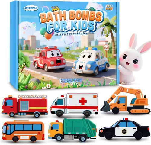 Bombas de baño para niños, regalos STEM para niños y niñas de 3 a 12 años, auto hecho a mano, paquete de 6 juguetes naturales orgánicos de burbujas