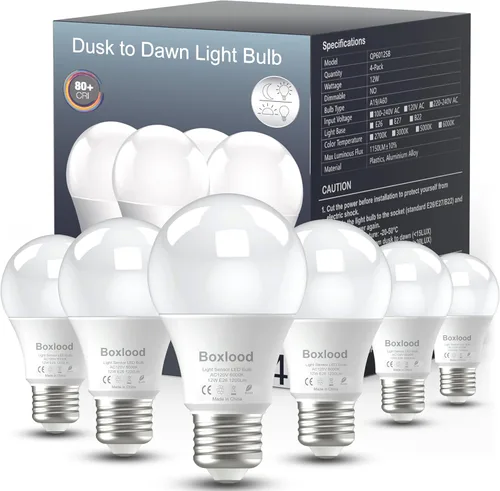 Miniatura 7 de Boxlood Bombilla LED para exteriores del atardecer al amanecer (no requiere temporizador), bombilla con sensor de luz de encendido/apagado