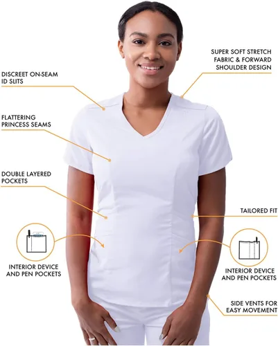 Miniatura 3 de Adar Pro - Conjunto médico moderno para mujer - Camiseta médica moderna con cuello en V y pantalón médico, pantalón de yoga