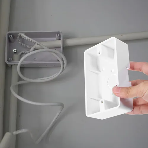 Miniatura 9 de Baluue Caja de salida de montaje en superficie, caja eléctrica ABS de una sola banda para interruptor de superficie de pared y receptáculo, extensor
