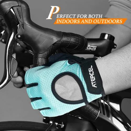 Miniatura 3 de ATERCEL Guantes de levantamiento de pesas, protección completa de la palma de la mano, guantes de entrenamiento para gimnasio, ciclismo, ejercicio