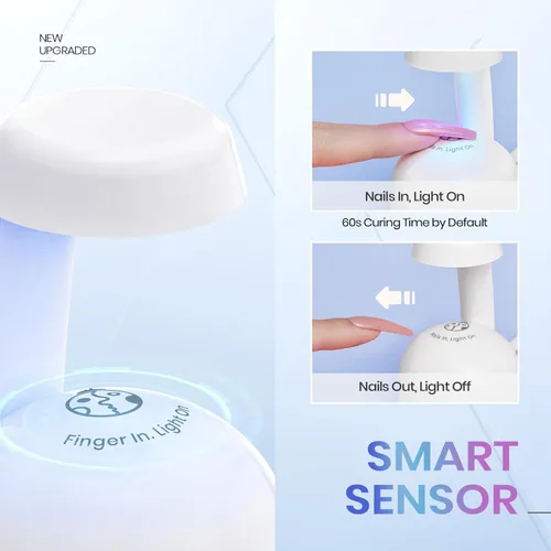 Miniatura 3 de Beetles - Mini luz UV para uñas de gel, curado flash, innovador con sensor inteligente para un sistema de extensión fácil y rápido, luz LED UV