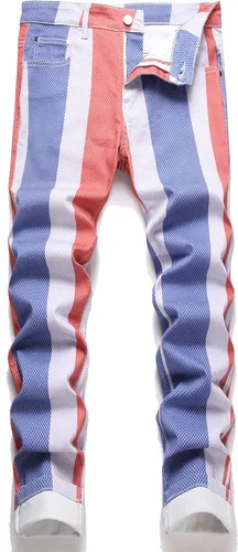 Miniatura 140 de Enrica Pantalones vaqueros estampados casuales para hombre