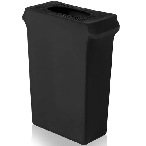 Miniatura 9 de Windyun 4 piezas de 23 galones de elastano estirable para basureros para bodas, fiestas, decoración de recaudación de fondos para el hogar y el Negro
