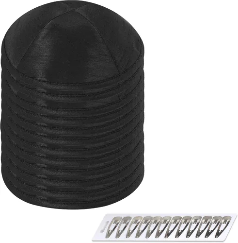 Miniatura 30 de Zion Judaica Deluxe Raw Silk Kippot Paquetes a granel o kipá individual incluye clips gratis