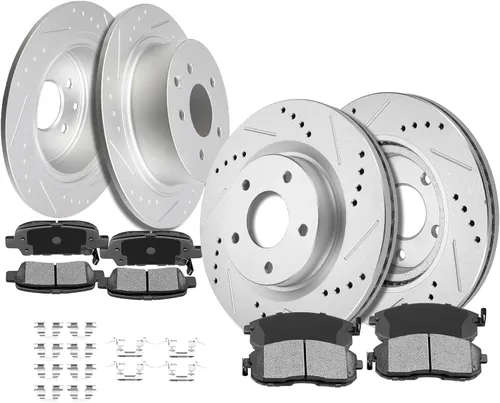Miniatura 8 de Kit de frenos y rotores, SCITOO 4 rotores de freno y 8 pastillas de freno de cerámica para Jeep Grand para Cherokee 1999-2004