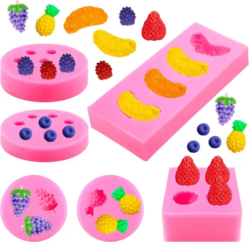 Miniatura 10 de Molde de hojas de abanico de 5 piezas, moldes de hojas de palma, esferas de perlas, moldes de caramelo boho de silicona para fondant, molde