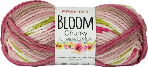 Miniatura 16 de Premier Yarns Bloom - Hilo grueso, hilo con patrón automático para ganchillo y tejer, Hydrangea, 3.5 oz, 109 yardas
