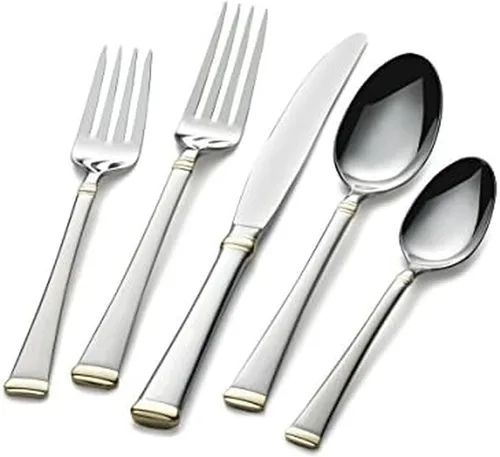 Miniatura 12 de Mikasa Bravo - Juego de 6 piezas de acero inoxidable 18/10, cucharas de servir, tenedor, servidor de tartas, cucharón de salsa, cubiertos pulidos