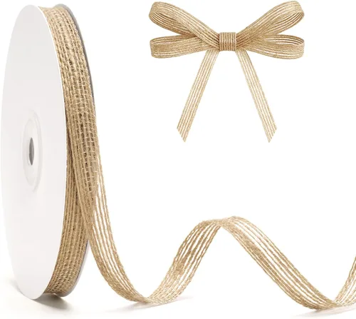 joycraft Cinta de arpillera - 3/8 pulgadas x 20 yardas de yute natural cinta para manualidades | Cinta de tela de malla rústica para manualidades,