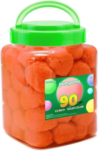 Miniatura 14 de Eppingwin 90 PCS Pompones Multicolores, Pompones Suaves de 1.5 Pulgadas para Manualidades, Colores Surtidos Pompones Grandes para Artes
