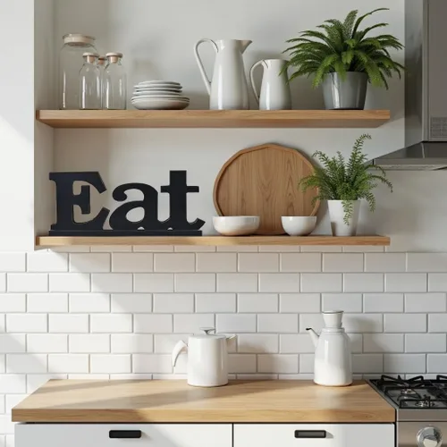 Miniatura 2 de Letrero de madera para mesa de comer, letrero decorativo de madera independiente para decoración de gabinete de cocina EAT