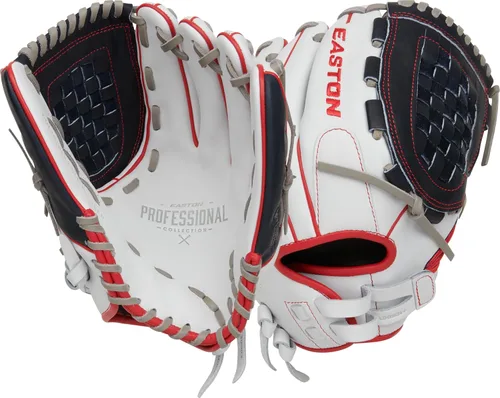 Miniatura 15 de Easton Guantes de sóftbol de lanzamiento rápido de la colección profesional Tamaños 11.5" - 13" Múltiples estilos Tela tejida dividida