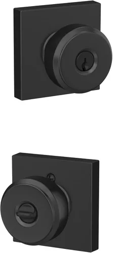 Miniatura 57 de SCHLAGE F51A BWE 622 - Pomo de puerta Bowery, cerradura de entrada con llave, color negro mate Mate negro