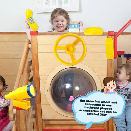 Miniatura 4 de Accesorios para el patio de recreo Swingset Volante de plástico Telescopio Teléfono Swingset Teléfono Juguete para Niños Patio al aire libre Patio