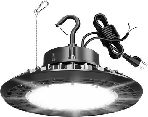 Miniatura 22 de Luz LED UFO High Bay 150W, 22,500LM 5000K luces LED, cable de 5 pies con enchufe de EE. UU., gancho para colgar, cuerda segura, certificación ETL