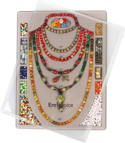 Miniatura 5 de Enrichoice Conjunto de tableros de cuentas multifuncionales para la fabricación de joyas de diseño con cubierta, hermosa inscripción en la parte