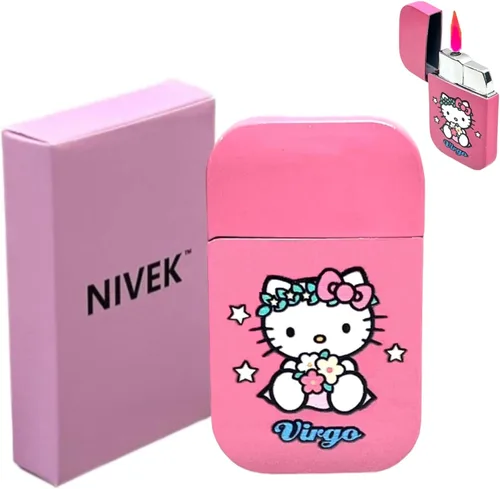 Miniatura 11 de NIVEK Encendedor de gatito Y2k 12 Consetelaciones Horóscopo Astrología Zodiaco Signos de nacimiento Pretty Pink Flame Kawaii Coleccionable Japonés