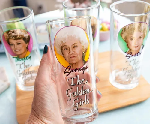 Miniatura 5 de Silver Buffalo The Golden Girls Frames - Vasos de 10 onzas con logotipo, juego de 4 Vasos de bar para mimosas, cócteles