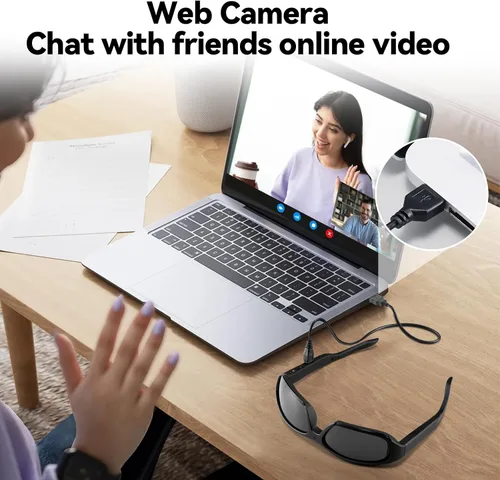 Miniatura 7 de Gafas de Cámara de Video Inteligente 1080p para Hombres - Gafas de Sol de Grabación con Lentes Polarizados de Protección UV HD para Exteriores