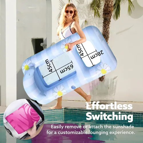 Miniatura 4 de 1 juego de flotadores para tumbonas de piscina para adultos, extra grande, flotadores inflables para piscina, flotadores de agua para piscina, lago